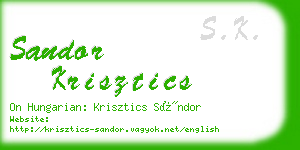 sandor krisztics business card